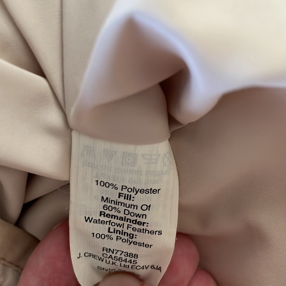 J. Crew Factory Cream Puffer Vest Down Blend Size S - Picture 10 of 10